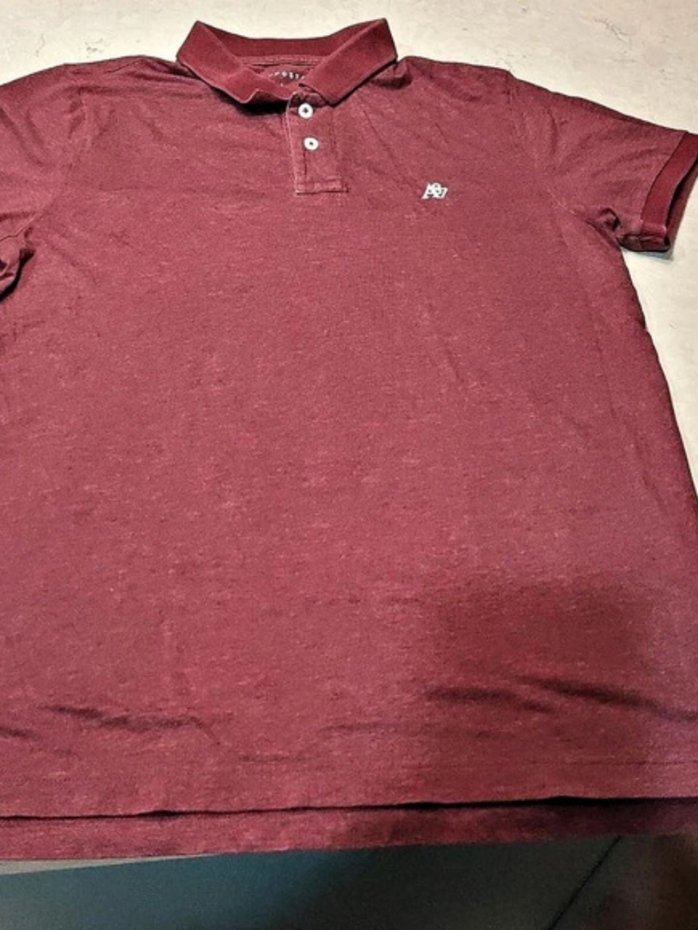Y2K Aeropostale A87 Logo Piqué Polo Men's Burgundy Size Large
